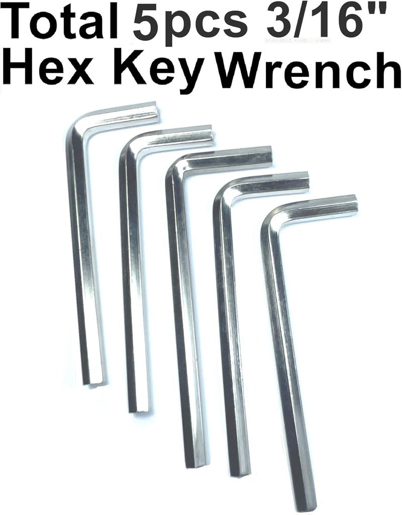 ZDingTech 5pcs 3/16 Allen Wrench sets,3/16" Hex Key Wrench set,allen key Door Key L Shaped hex wrench set with Long Arm. - Image 2